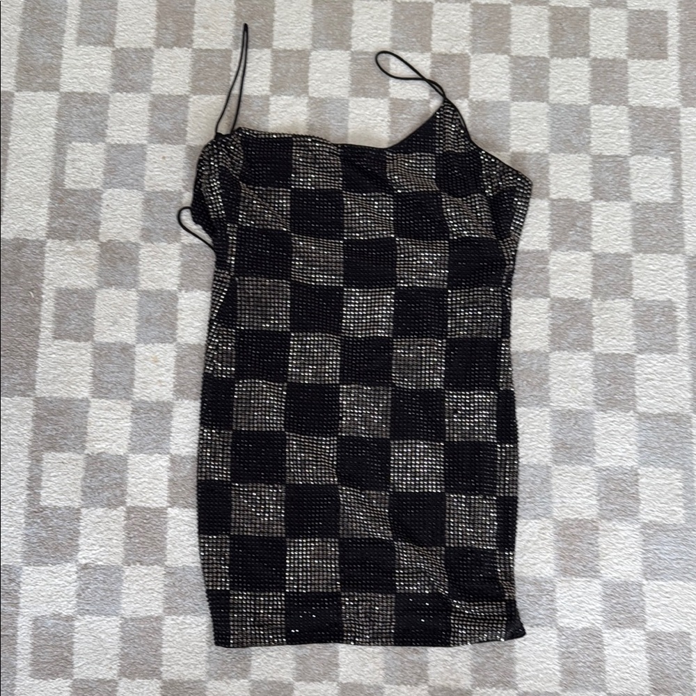 Alice + Olivia Black and Gray Bodycon Mini Dress